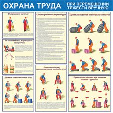 Стенд "Охрана труда при перемещении тяжести вручную (Пленка 1000 x 1000)"